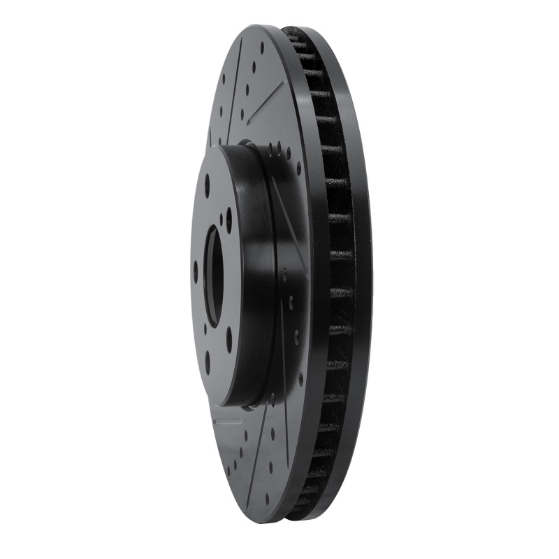 Picture of R1 92-10 Lexus IS300 Front Left Drilled & Slotted Black Brake Rotor
