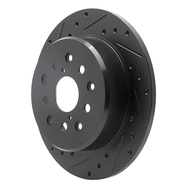 Picture of R1 98-10 Lexus GS430 Rear Left Drilled & Slotted Black Brake Rotor