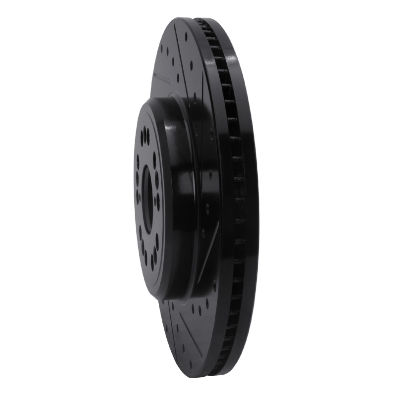 Picture of R1 95-00 Lexus LS400 Front Right Drilled & Slotted Black Brake Rotor