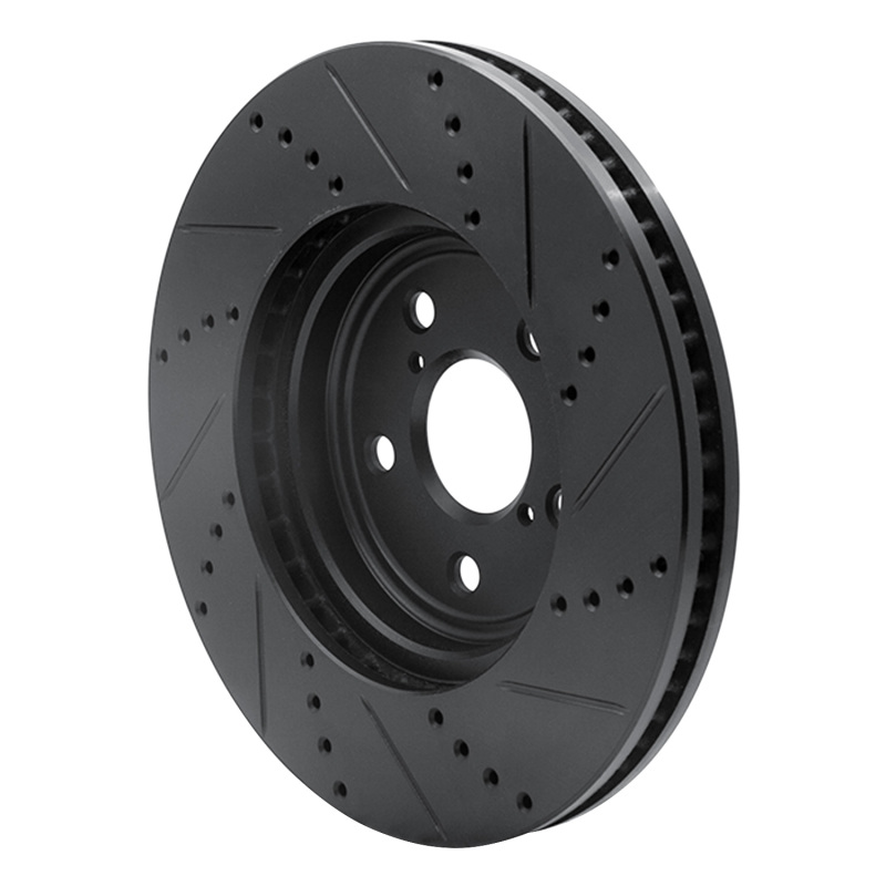 Picture of R1 01-06 Lexus LS430 Front Left Drilled & Slotted Black Brake Rotor