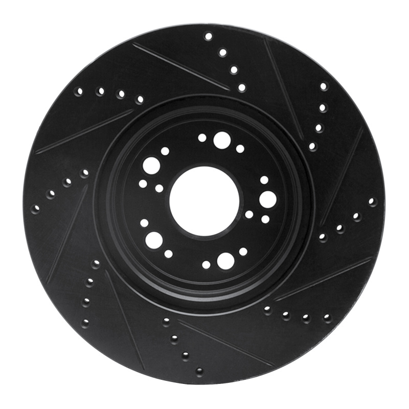 Picture of R1 95-00 Lexus LS400 Front Left Drilled & Slotted Black Brake Rotor