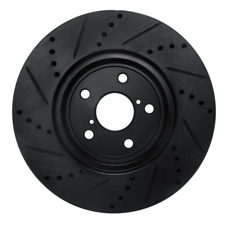 Picture of R1 01-06 Lexus LS430 Front Right Drilled & Slotted Black Brake Rotor