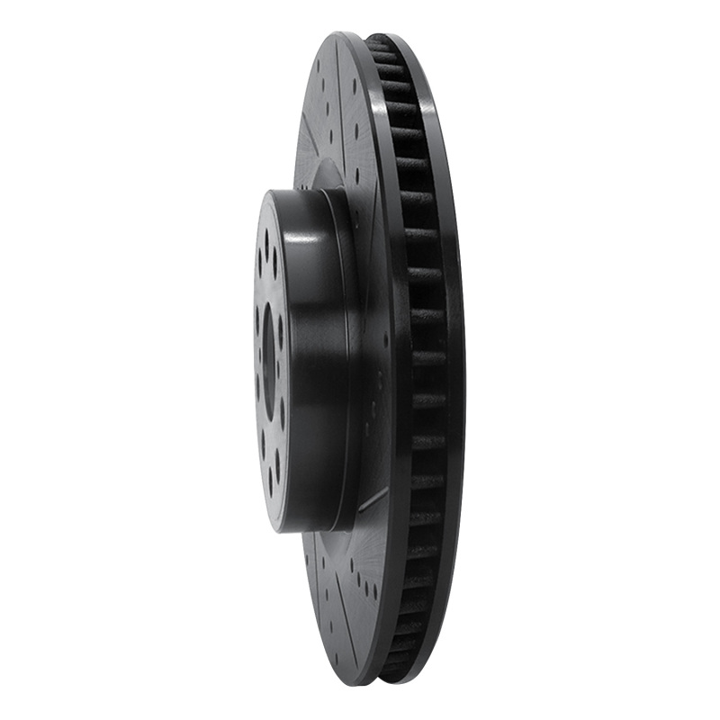 Picture of R1 07-23 Lexus LS460 Front Right Drilled & Slotted Black Brake Rotor