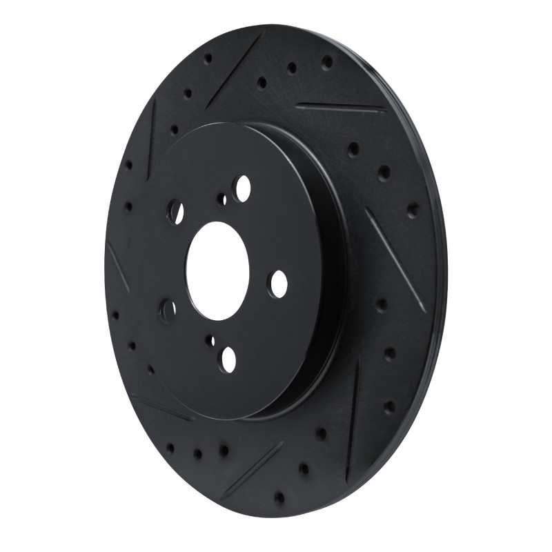 Picture of R1 11-17 Lexus CT200H Rear Left Drilled & Slotted Black Brake Rotor