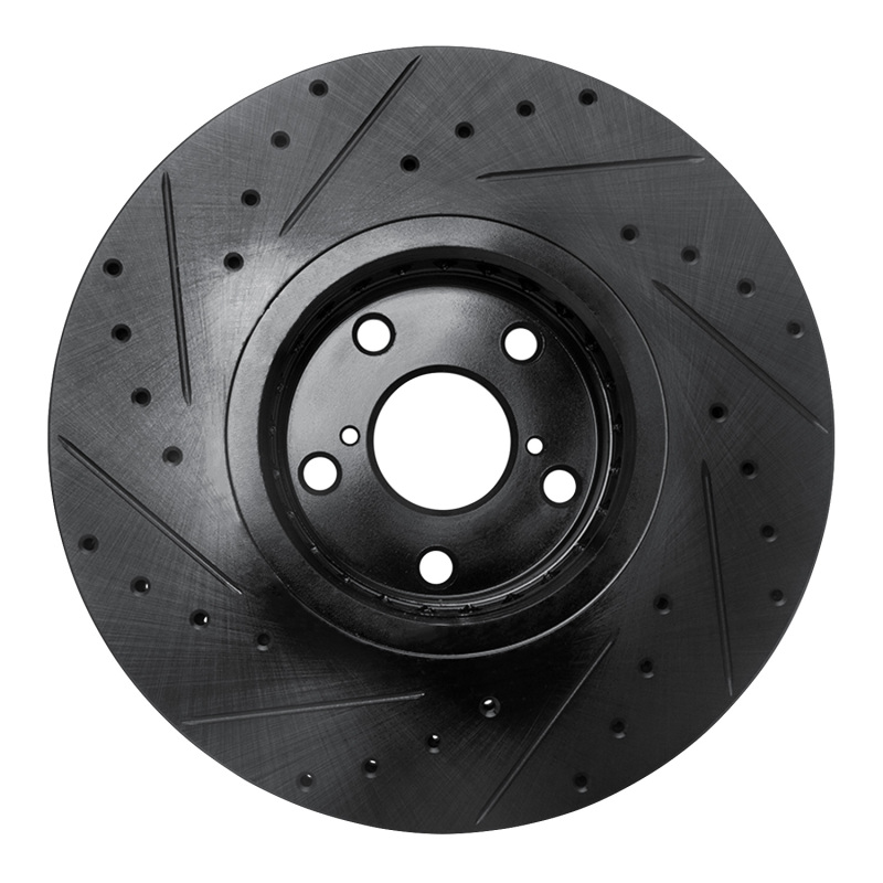 Picture of R1 07-11 Lexus GS350 Right Front Drilled & Slotted Black Brake Rotor