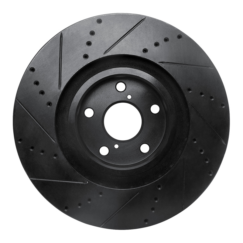 Picture of R1 09-11 Lexus GS350 Right Front Drilled & Slotted Black Brake Rotor