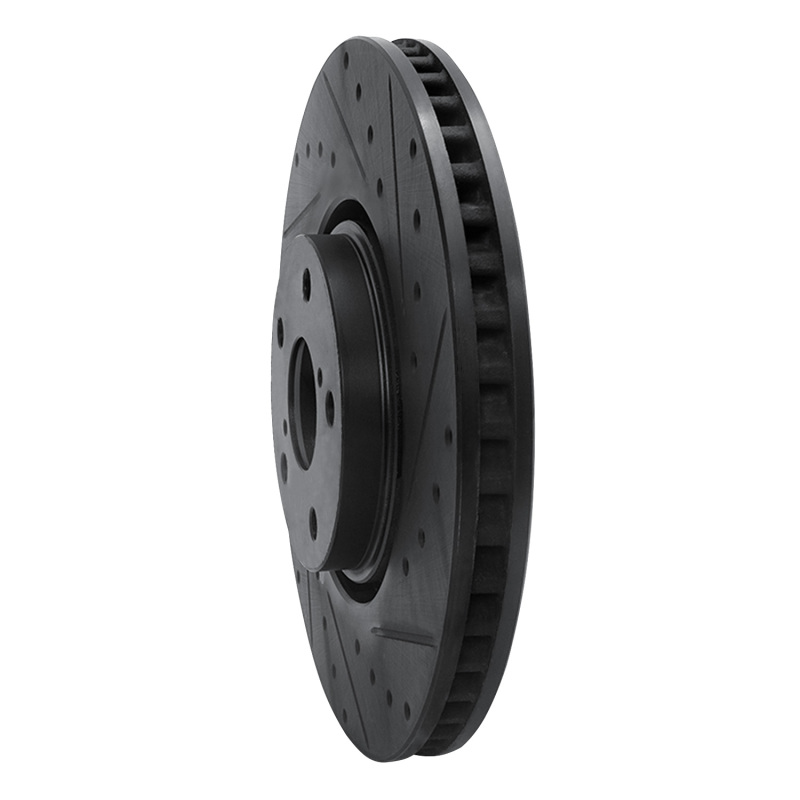 Picture of R1 07-11 Lexus GS350 Right Front Drilled & Slotted Black Brake Rotor