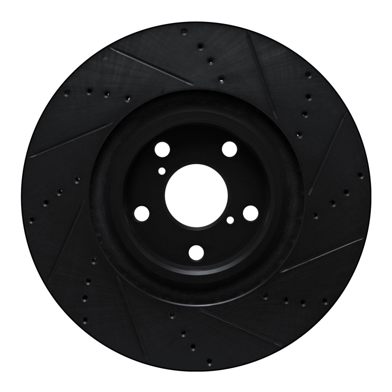 Picture of R1 09-11 Lexus IS350 Left Front Drilled & Slotted Black Brake Rotor