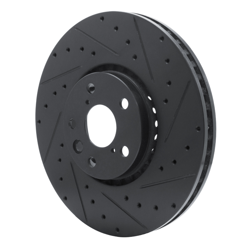 Picture of R1 06-20 Lexus IS350 Right Front Drilled & Slotted Black Brake Rotor