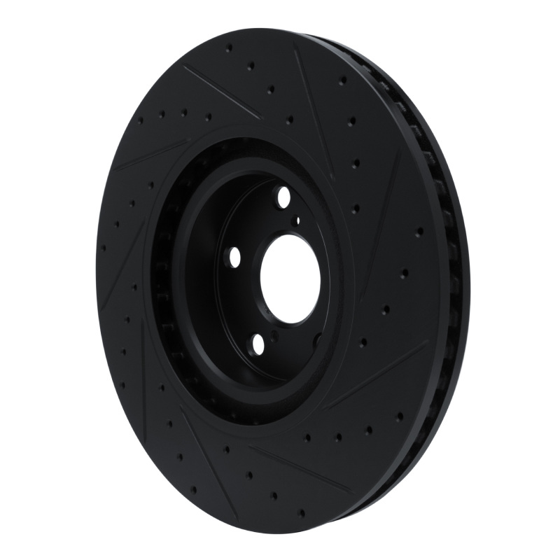 Picture of R1 11-25 Lexus IS200T Left Front Drilled & Slotted Black Brake Rotor