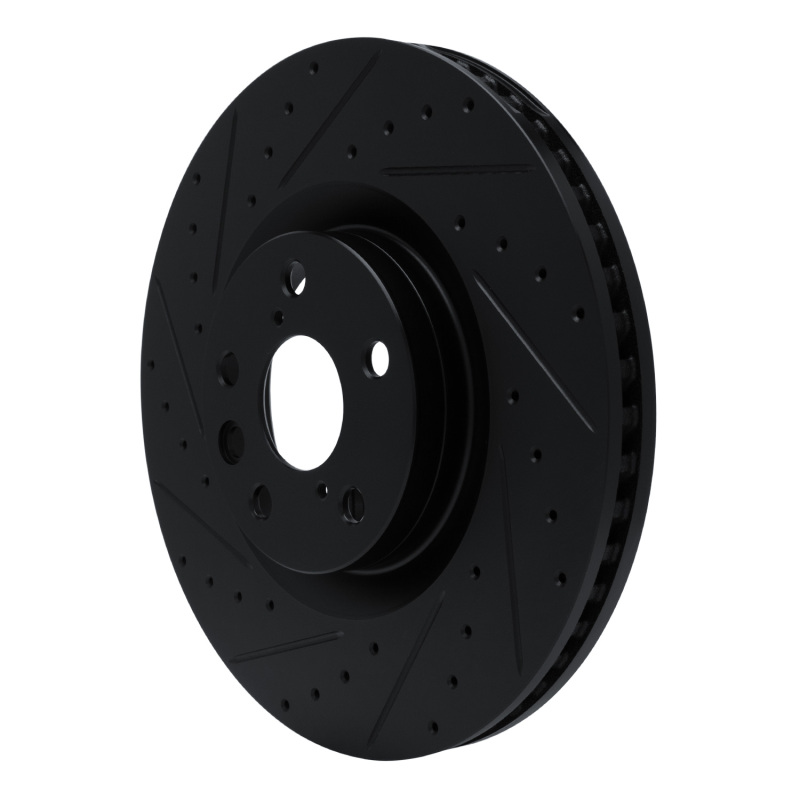 Picture of R1 11-25 Lexus IS200T Left Front Drilled & Slotted Black Brake Rotor