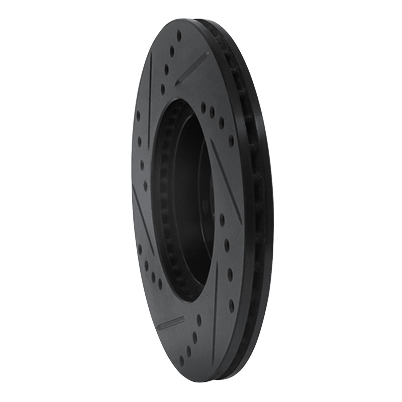 Picture of R1 84-87 Toyota Corolla (US/Canada) Front Right Drilled & Slotted Black Brake Rotor