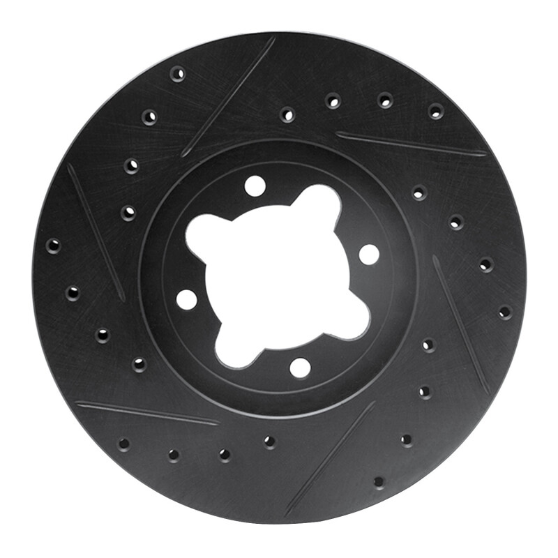 Picture of R1 82-85 Toyota Celica Front Right Drilled & Slotted Black Brake Rotor