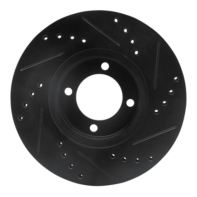 Picture of R1 84-87 Toyota Corolla (US/Canada) Front Left Drilled & Slotted Black Brake Rotor