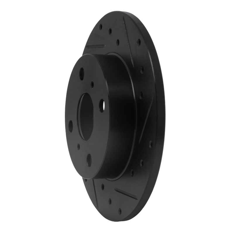 Picture of R1 85-86 Toyota MR2 Rear Right Drilled & Slotted Black Brake Rotor