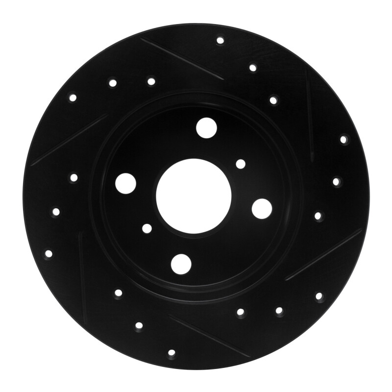 Picture of R1 85-86 Toyota MR2 Rear Left Drilled & Slotted Black Brake Rotor