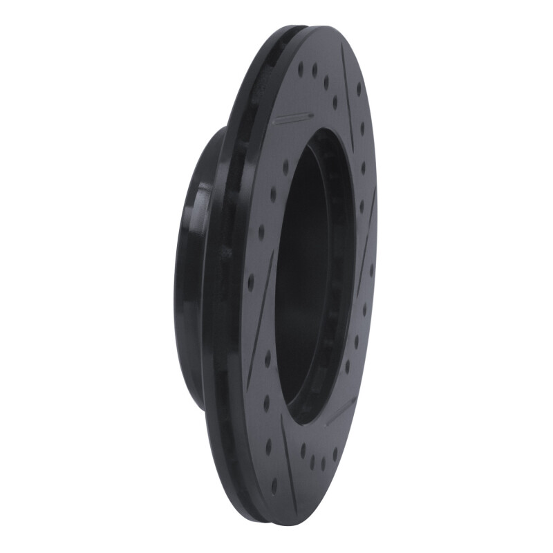 Picture of R1 88-92 Geo Prizm Front Left Drilled & Slotted Black Brake Rotor