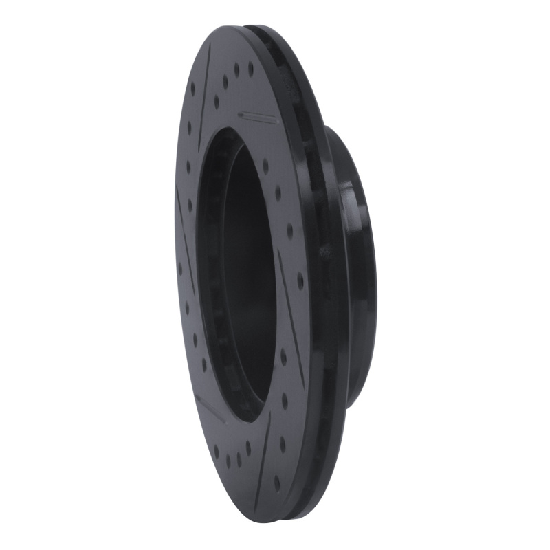 Picture of R1 88-92 Geo Prizm Front Right Drilled & Slotted Black Brake Rotor