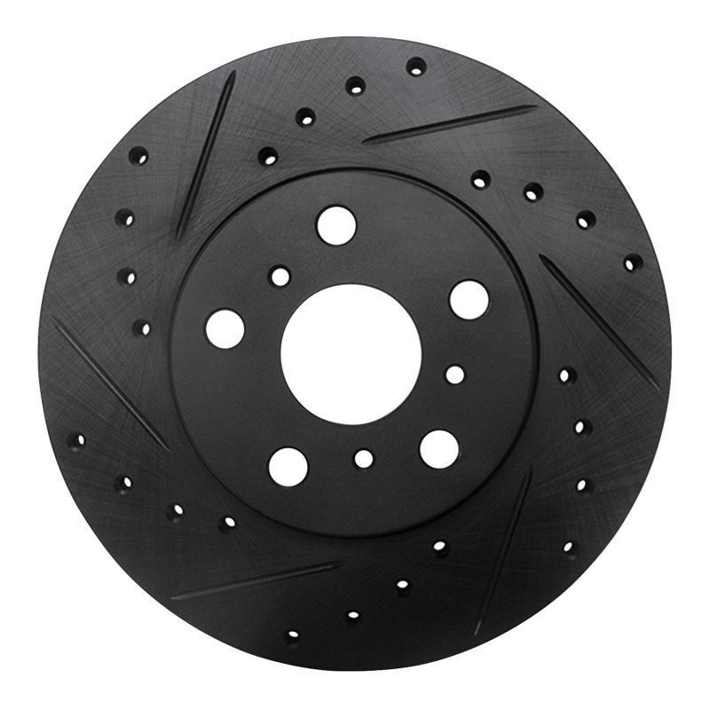 Picture of R1 90-91 Toyota Celica Front Left Drilled & Slotted Black Brake Rotor