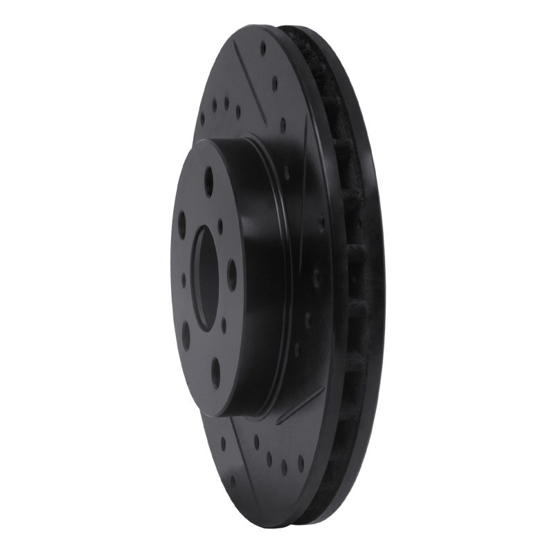 Picture of R1 87-91 Toyota Camry Front Right Drilled & Slotted Black Brake Rotor