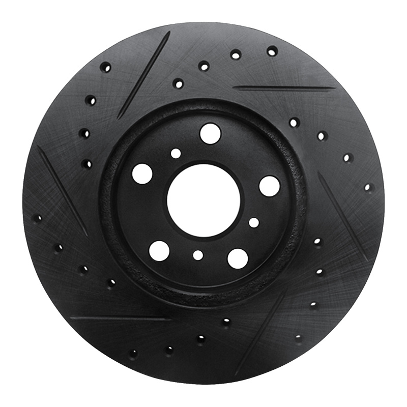 Picture of R1 90-91 Toyota Celica Front Right Drilled & Slotted Black Brake Rotor
