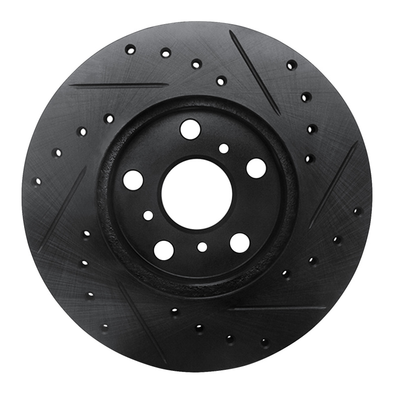 Picture of R1 90-91 Toyota Celica Front Left Drilled & Slotted Black Brake Rotor