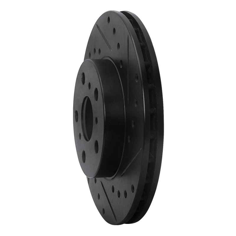Picture of R1 90-91 Toyota Celica Front Right Drilled & Slotted Black Brake Rotor