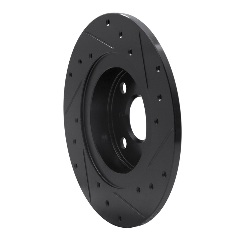 Picture of R1 87-89 Toyota MR2 Rear Left Drilled & Slotted Black Brake Rotor