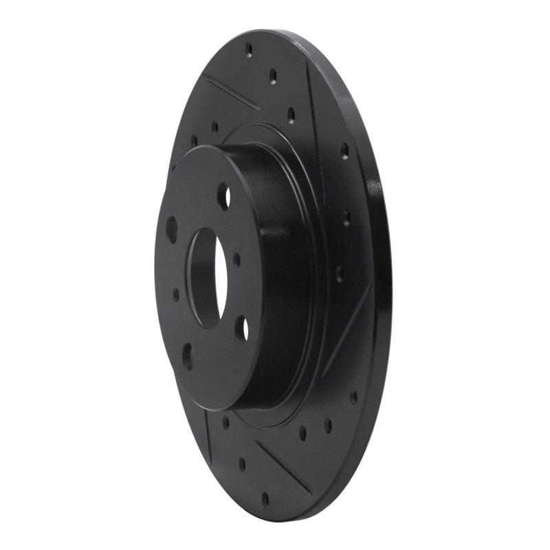 Picture of R1 87-89 Toyota MR2 Rear Right Drilled & Slotted Black Brake Rotor