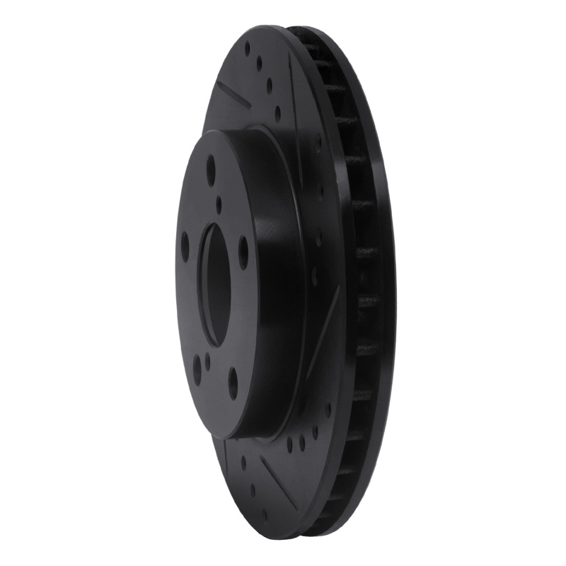 Picture of R1 91-95 Toyota MR2 Front Right Drilled & Slotted Black Brake Rotor