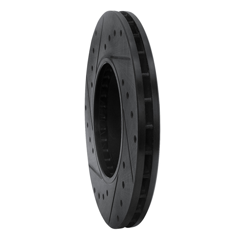 Picture of R1 90-93 Toyota Celica Front Right Drilled & Slotted Black Brake Rotor