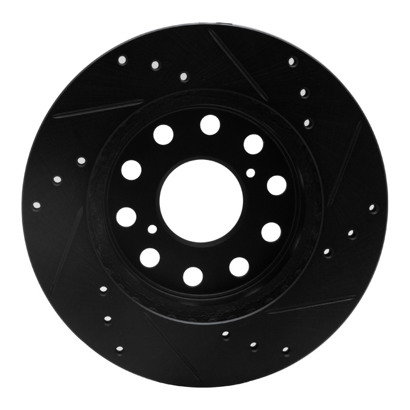 Picture of R1 91-95 Toyota MR2 Rear Left Drilled & Slotted Black Brake Rotor