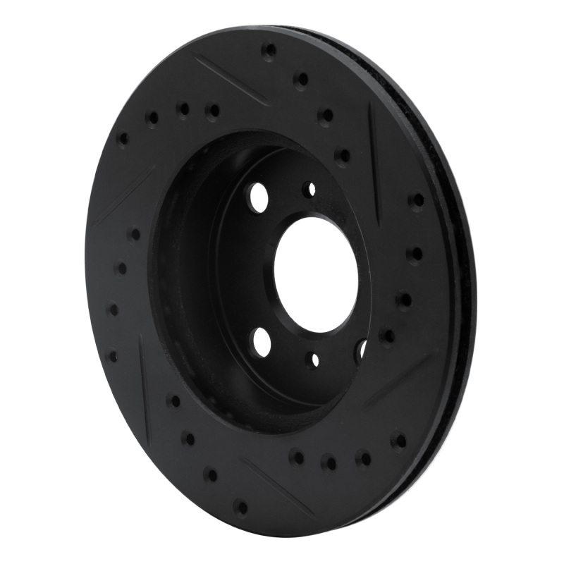 Picture of R1 91-99 Toyota Paseo Front Left Drilled & Slotted Black Brake Rotor