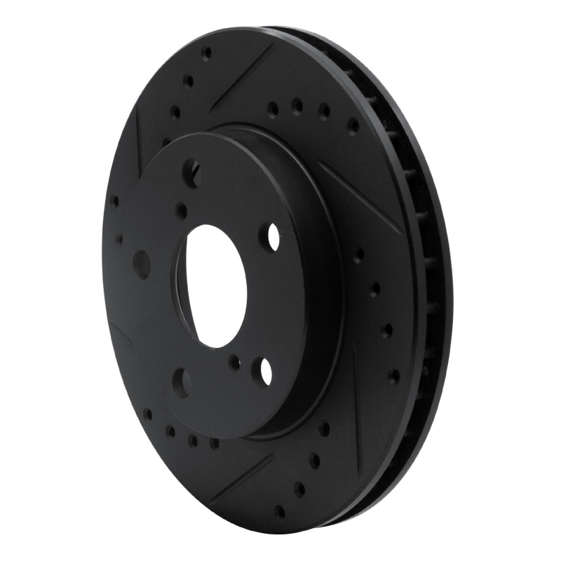 Picture of R1 91-95 Toyota MR2 Front Left Drilled & Slotted Black Brake Rotor