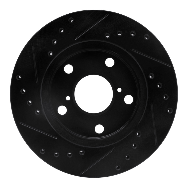 Picture of R1 91-95 Toyota MR2 Front Right Drilled & Slotted Black Brake Rotor