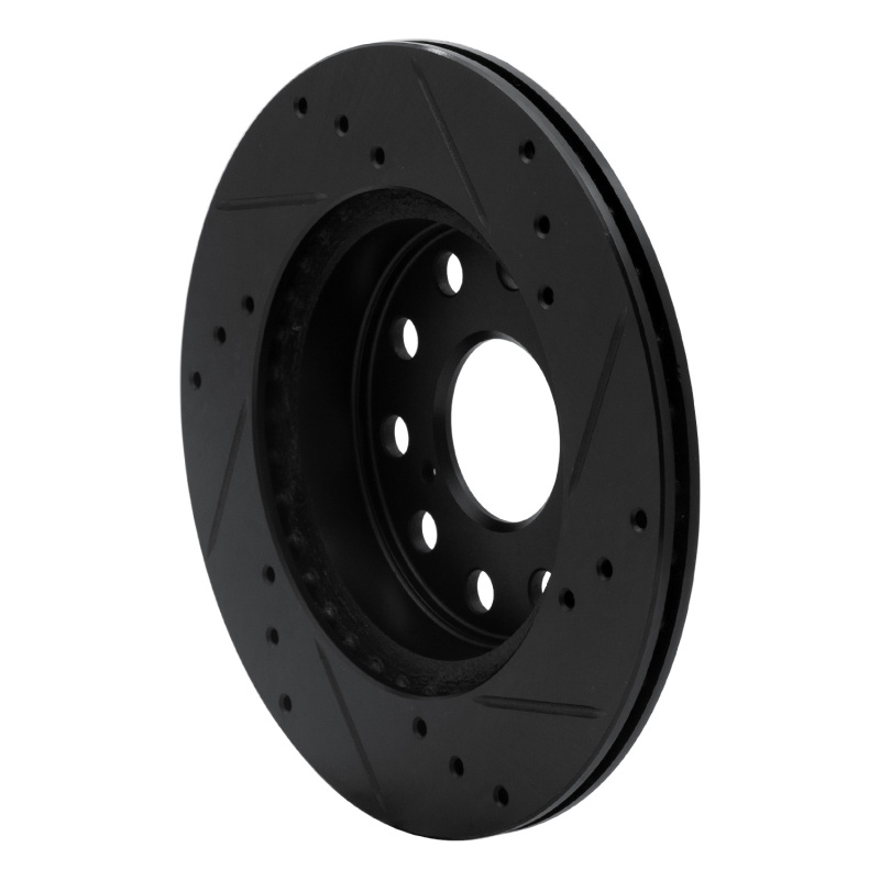 Picture of R1 91-95 Toyota MR2 Rear Left Drilled & Slotted Black Brake Rotor