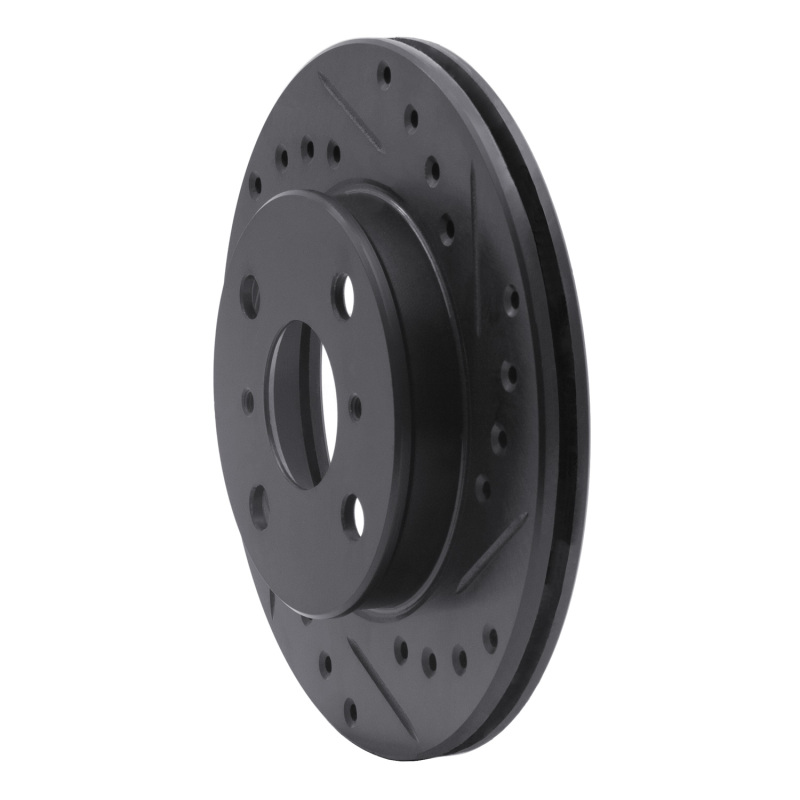 Picture of R1 91-99 Toyota Paseo Front Right Drilled & Slotted Black Brake Rotor