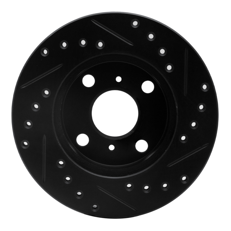 Picture of R1 91-99 Toyota Paseo Front Left Drilled & Slotted Black Brake Rotor