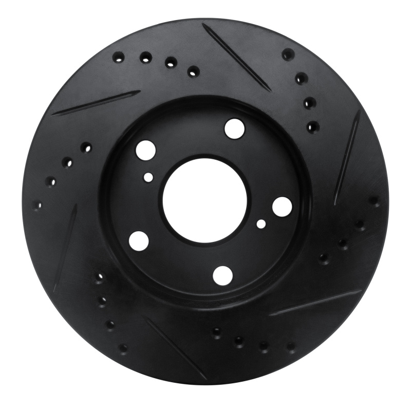 Picture of R1 92-01 Toyota Camry Front Left Drilled & Slotted Black Brake Rotor