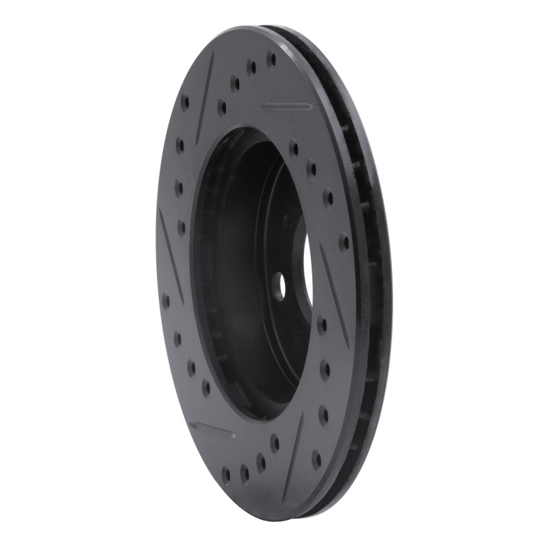 Picture of R1 91-99 Toyota Paseo Front Right Drilled & Slotted Black Brake Rotor