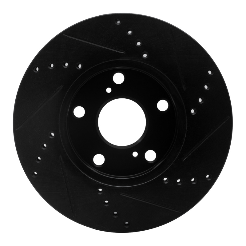 Picture of R1 92-06 Lexus ES300 Front Left Drilled & Slotted Black Brake Rotor