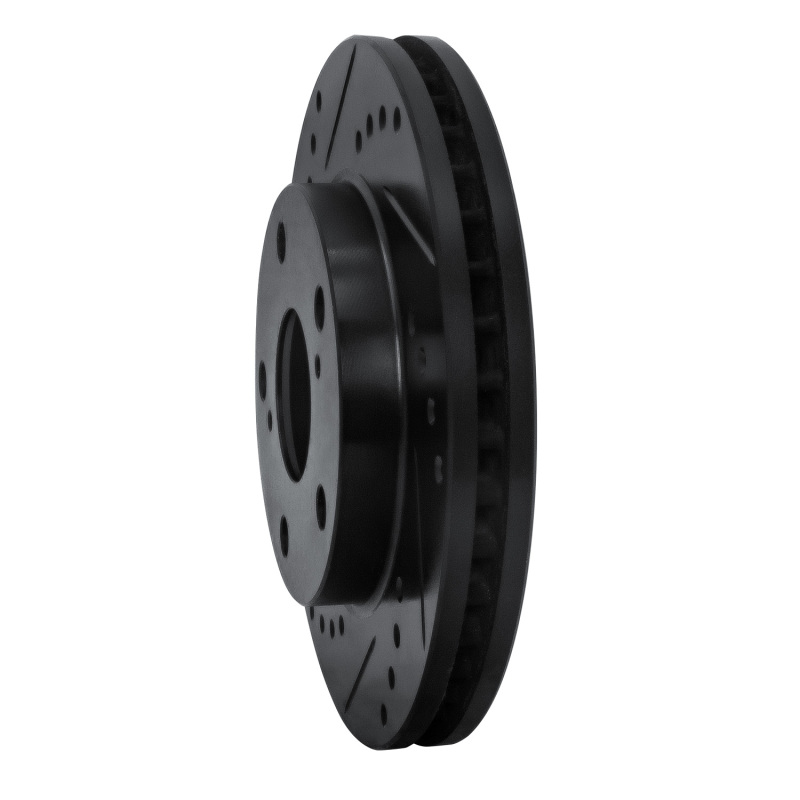 Picture of R1 92-01 Toyota Camry Front Left Drilled & Slotted Black Brake Rotor