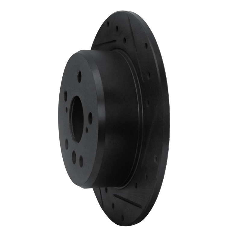 Picture of R1 92-03 Lexus ES300 Rear Right Drilled & Slotted Black Brake Rotor