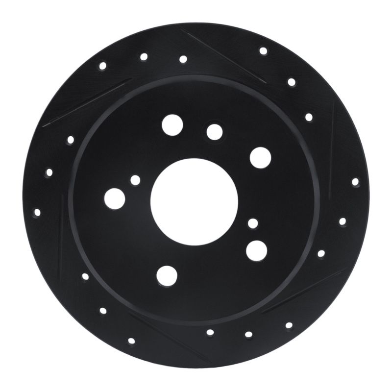 Picture of R1 92-03 Lexus ES300 Rear Right Drilled & Slotted Black Brake Rotor