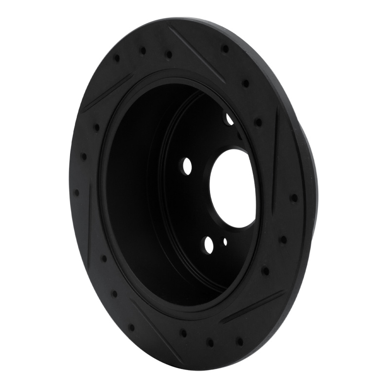 Picture of R1 92-03 Lexus ES300 Rear Left Drilled & Slotted Black Brake Rotor