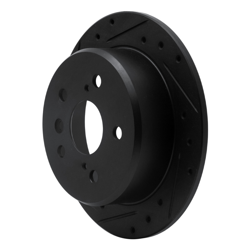 Picture of R1 92-03 Lexus ES300 Rear Left Drilled & Slotted Black Brake Rotor