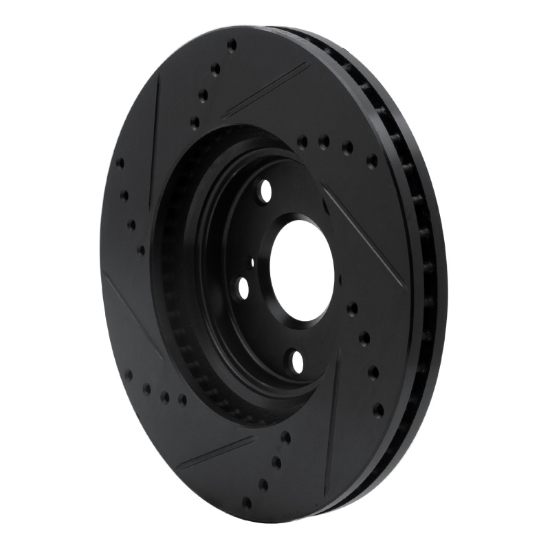 Picture of R1 99-07 Lexus ES300 Front Right Drilled & Slotted Black Brake Rotor
