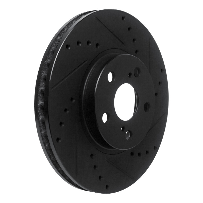 Picture of R1 94-99 Toyota Celica Front Right Drilled & Slotted Black Brake Rotor