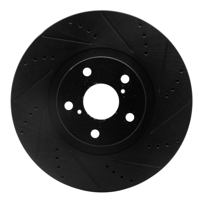 Picture of R1 93-98 Toyota Supra Left Front Drilled & Slotted Black Brake Rotor