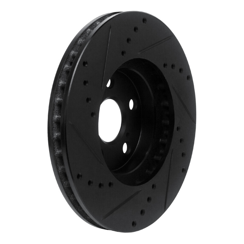 Picture of R1 94-99 Toyota Celica Front Right Drilled & Slotted Black Brake Rotor